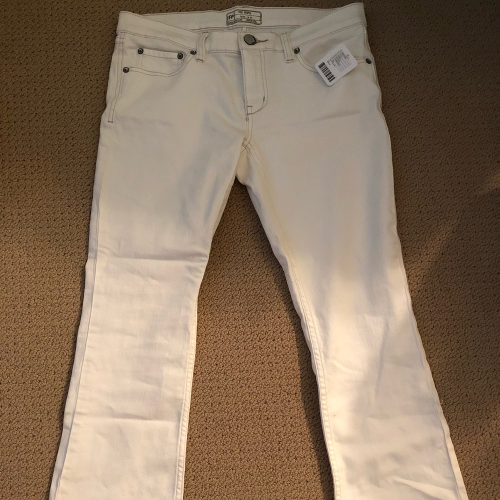 Free people white denim capris